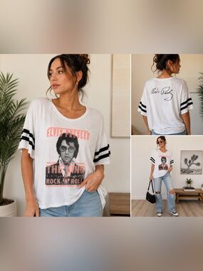 Recycled Karma Elvis Presley Graphic T-Shirt Women’s Large Oversized USA Made